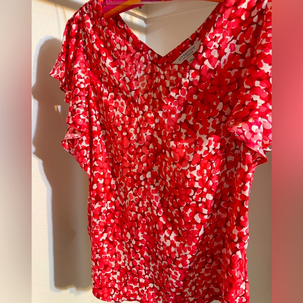 Liverpool Coral/pink/red Floral Women's Top